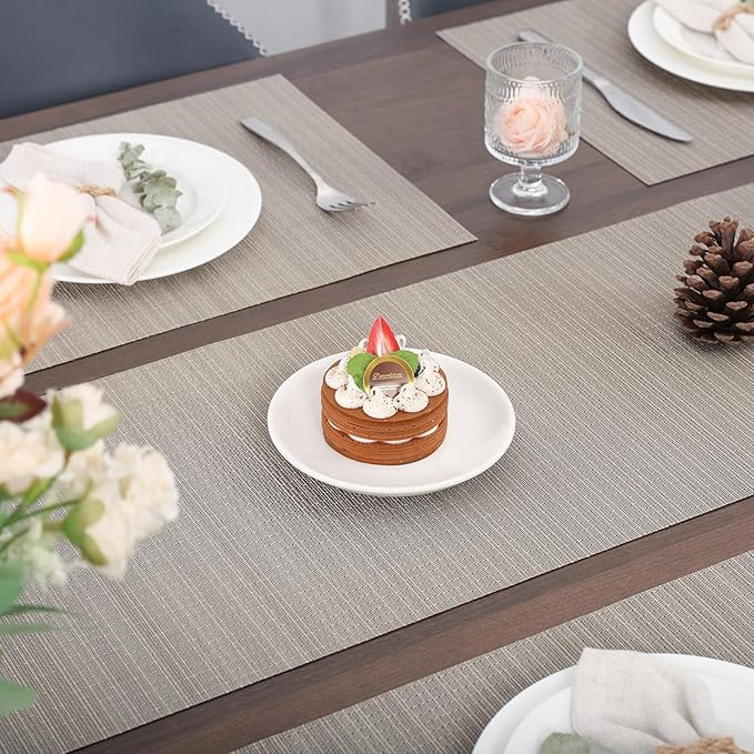 Myir JUN Table Runner, Vinyl Table Runner Indoor 72 Inch Long Arbitrarily Cropped Runner for Table Heatproof for Home Party (Golden Silver, 12 x 72 inch)