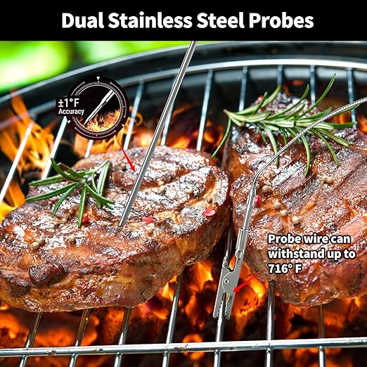 BBQ Temperature Controller, Briidea Automatic Smoker Fan Controller with Dual Probe, Compatible with Big Green Egg, Kamado Joe, Primo, Ceramic Grills, Cypress Grill, Delivers Reliable Heat Control