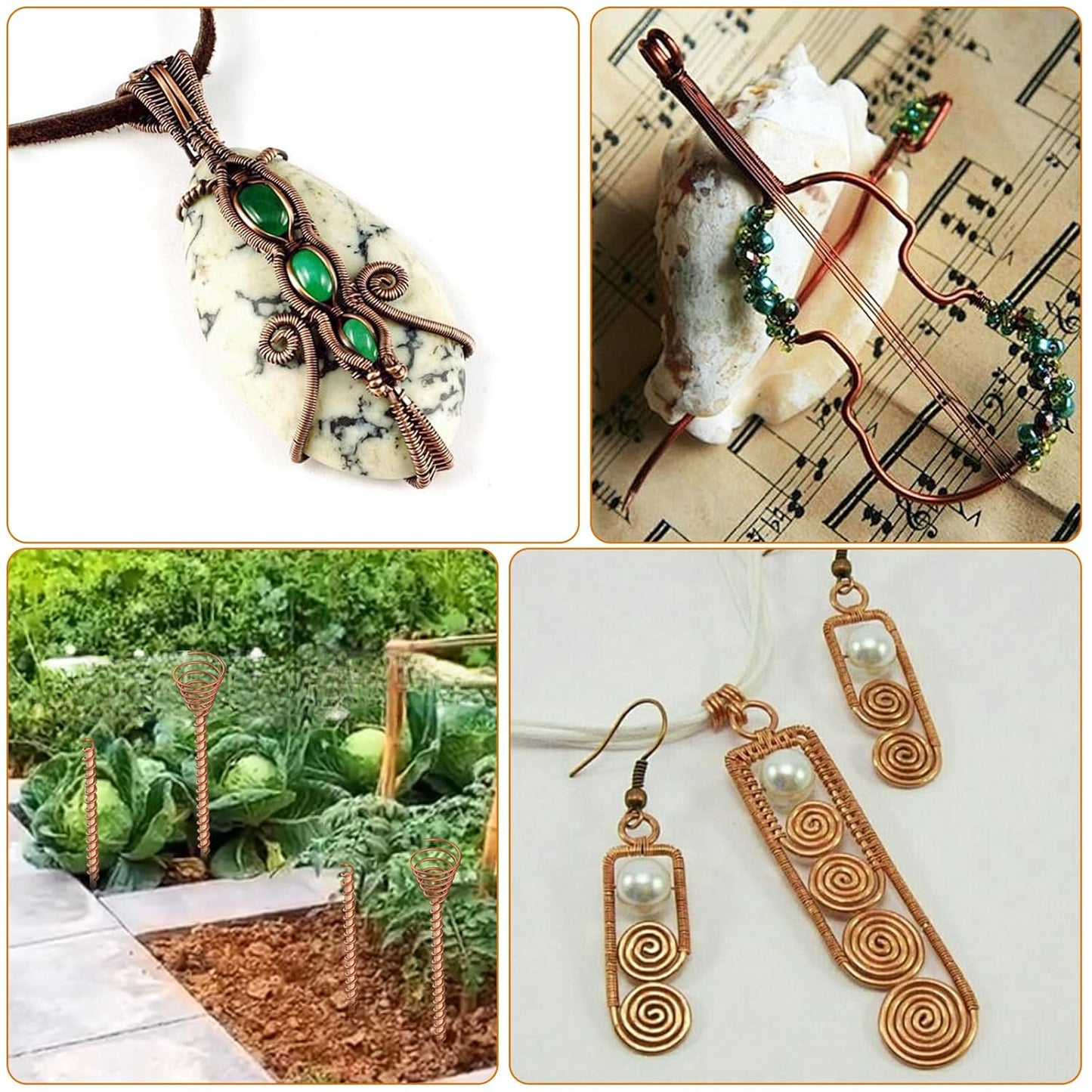 12 Gauge/ 2.0 mm 49 Feet 1 Pound 99.9% Dead Soft Copper Wire for Electroculture Gardening, Jewelry Making, Beading, Science Projects, DIY Artwork