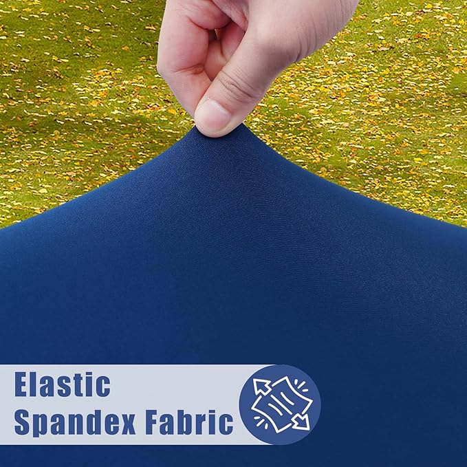 Spandex Square Table Cloth 6 Pack, Elastic Fitted Tablecloths for Picnic, Stretch Washable Patio Table Cover for Outdoor, Camping, Banquet and Parties (Navy, 34"x34")