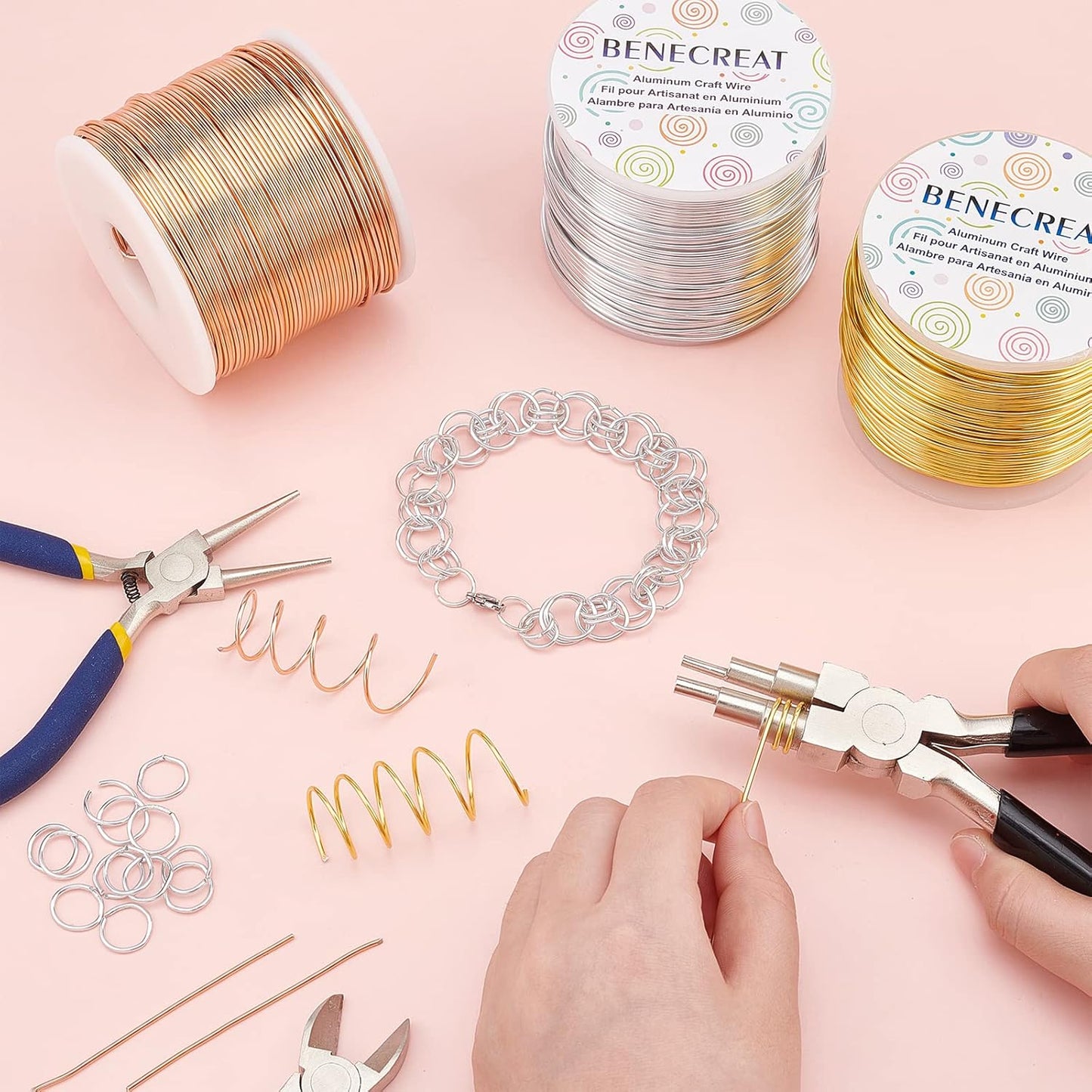 BENECREAT 12 17 18 Gauge Aluminum Wire (17 Gauge,380FT) Anodized Jewelry Craft Making Beading Floral Colored Aluminum Craft Wire - Green