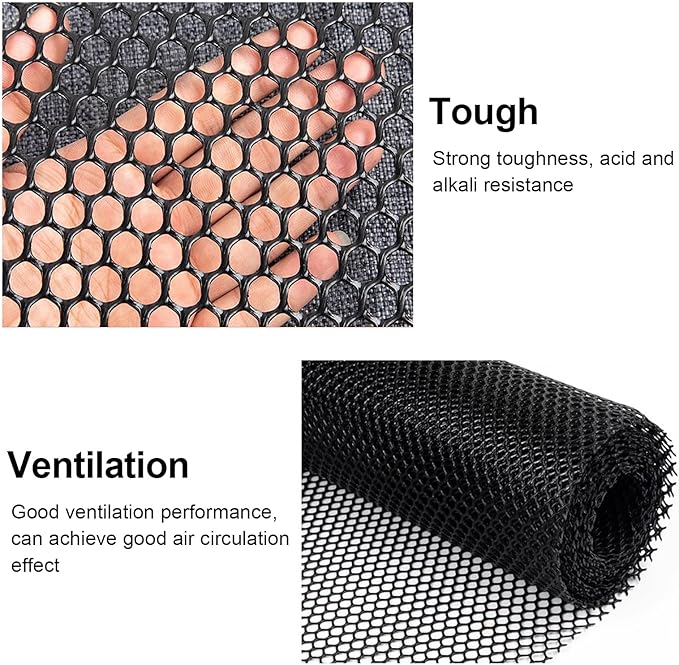39.3IN x 65.6FT Garden Plastic Wire Mesh Fencing, Black Plastic Safety Fence Roll Poultry Breeding Netting Balcony Protection Net for Gardening Animal Pet Vegetable(Size:39.3INx65.6FT-Mesh 0.7IN)