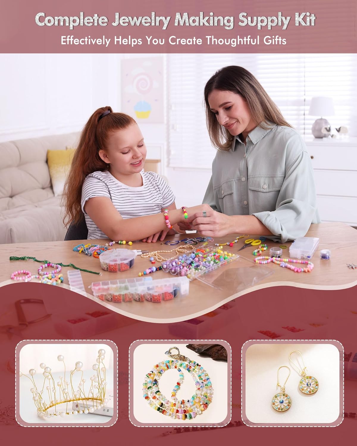 Jewelry Pliers Making Tools Set, Mini Jeweler Pliers for Adults with Beading Wire Kit, Bracelet Helper, Craft Earring Accessories for Jewelry Making Supplies DIY Hobby Repair