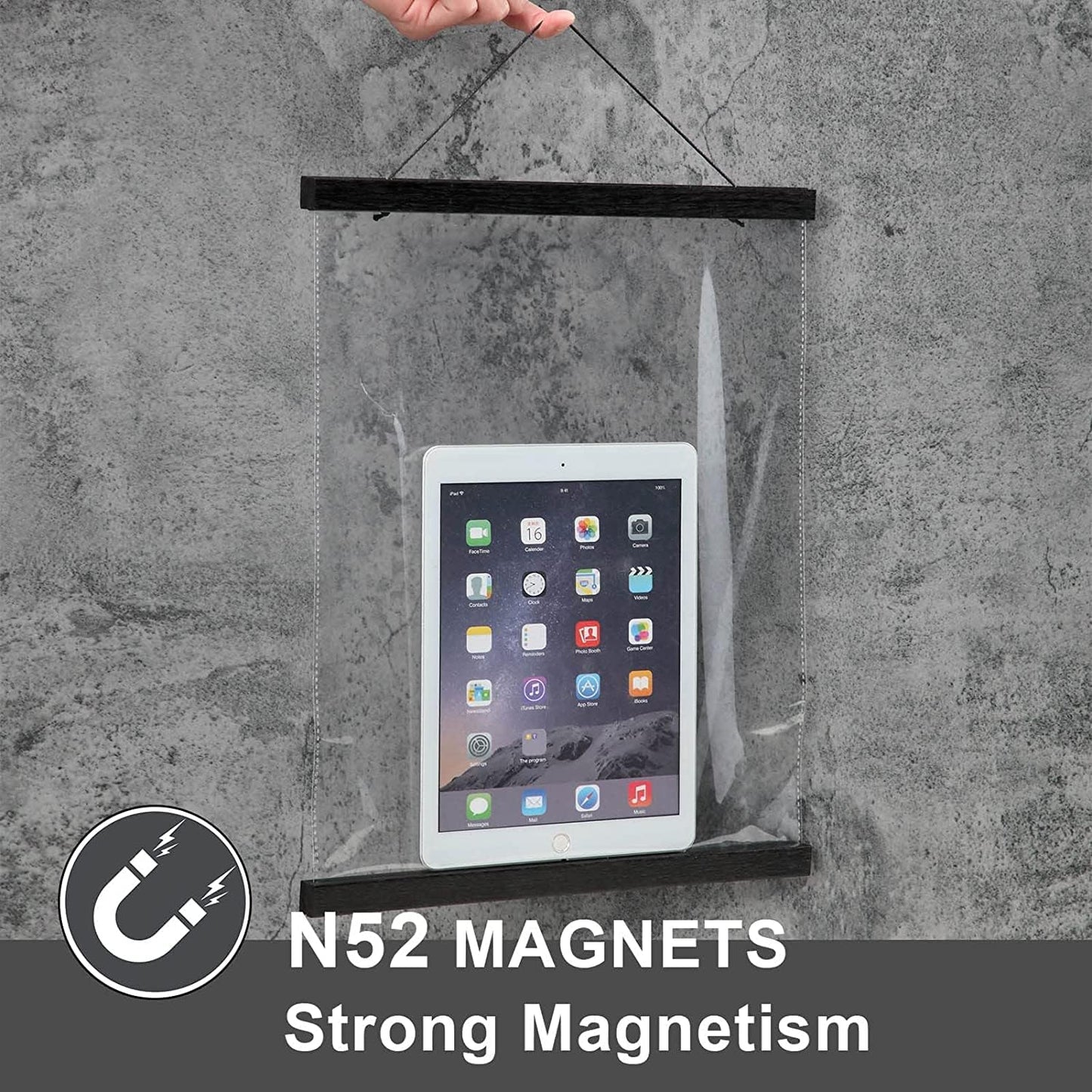 WITCOLOR Magnetic Poster Hanger Frame 28x22 28x20 28x40 Poster Frame 28 Inch Wide 1 Pack Magnetic Hanging Frame Black Wood 28" Wide Magnetic Poster Hanger Picture Frame