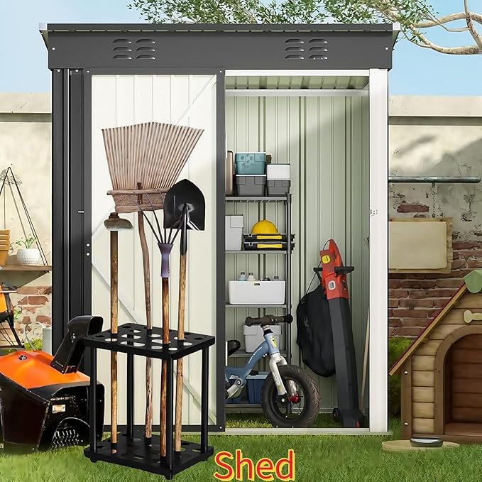 For suncast shed accessories garden tool organizer,16.5“ x 13” x 19.7",Garage Tool Tower Rack,Heavy Duty Garage Tool Storage,for Garden,Yard,Shed,Easy Assembly