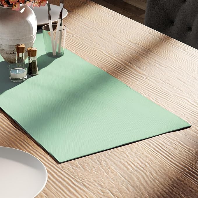 Encasa XO Table Runner 13"x36" Long | Cotton Canvas Fabric | Mint Green Solid Color | Machine Washable & Durable