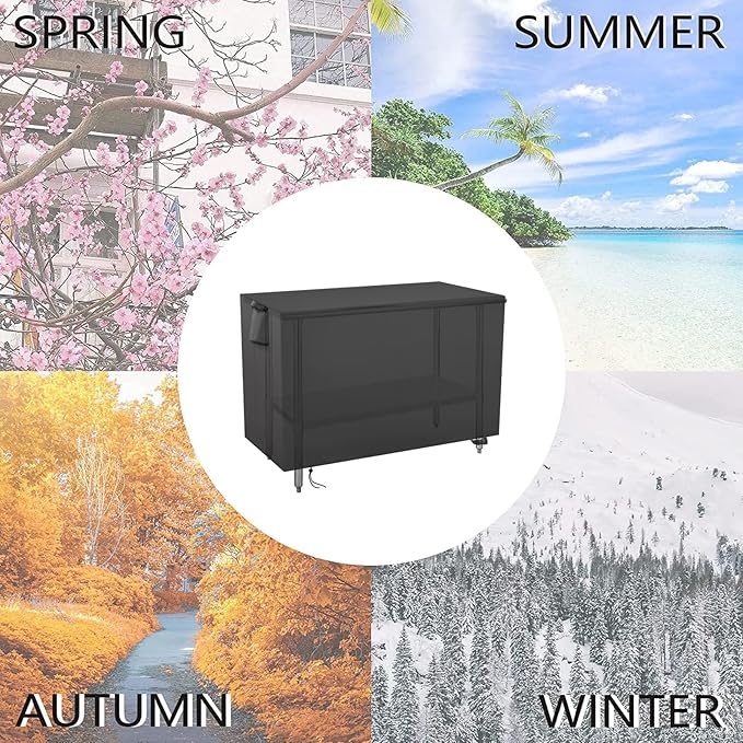 Outdoor Prep Table Cover 60 Inch,Waterproof Patio Stainless Steel Metal BBQ Table Cover All Season Protection for Outdoor Table - 60 x 30 x 34 Inch