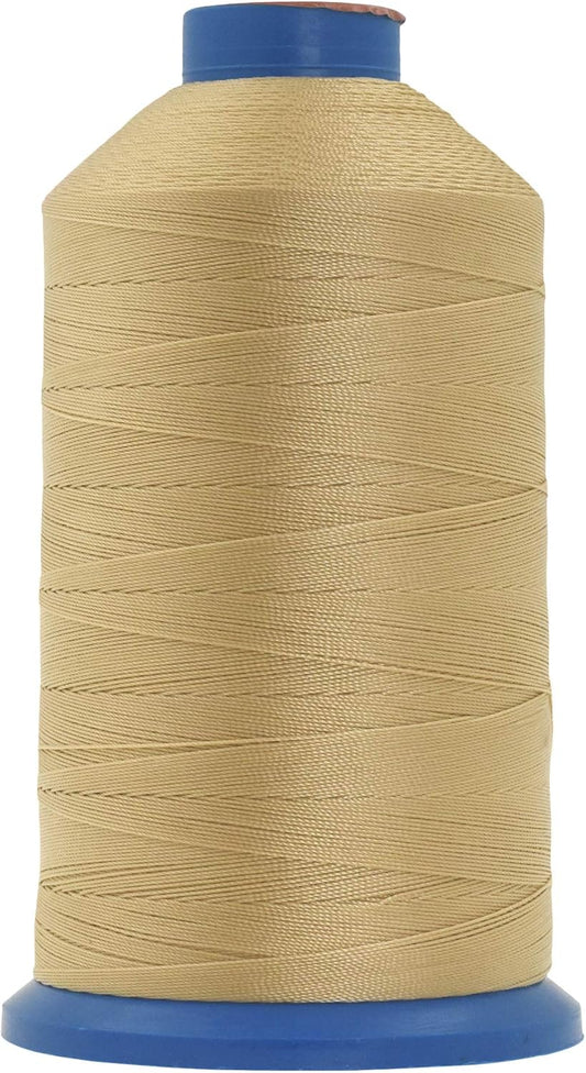 Mandala Crafts Bonded Nylon Thread Tan Heavy Duty Sewing Threads - 800 YDs Size 277 840D T270 Tex 270 Thread for Leather Jeans Weaving Outdoor Marine Upholstery Threads