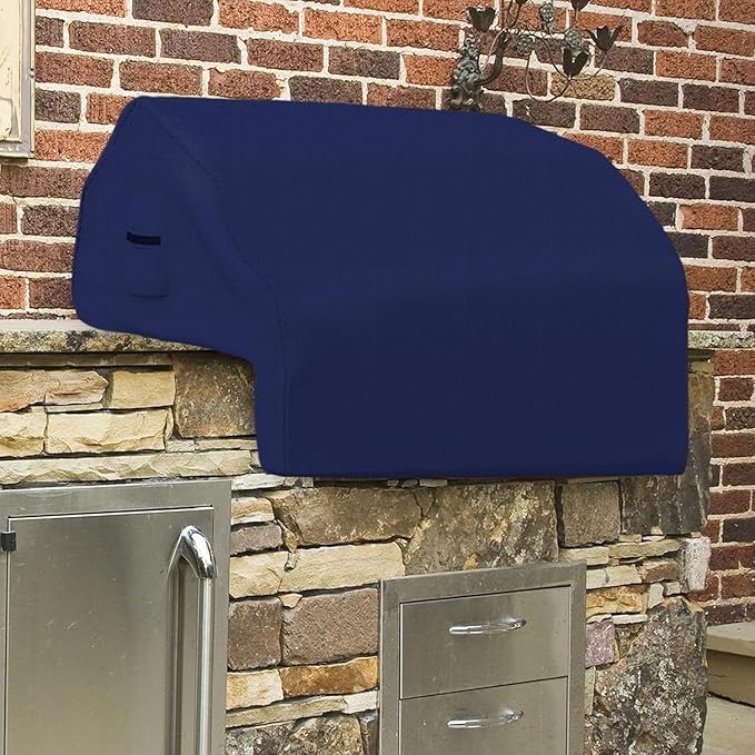 Covers & all Built-in Outdoor Grill Cover, Durable 12 Oz Waterproof Cover Max Material with Air Pocket & Elastic for Snug Fit (44" W x 27" D x 26" H Inches, Blue)