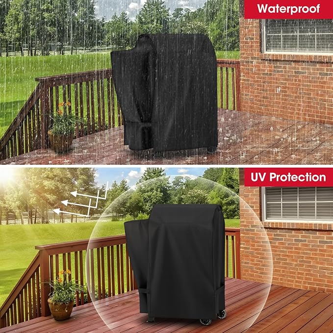 Unicook Pellet Grill Cover for Pit Boss Lexington 500, 540, Pro 600 and Tailgater, Outdoor Waterproof Wood Pellet BBQ Smoker Cover, All Weather Protection