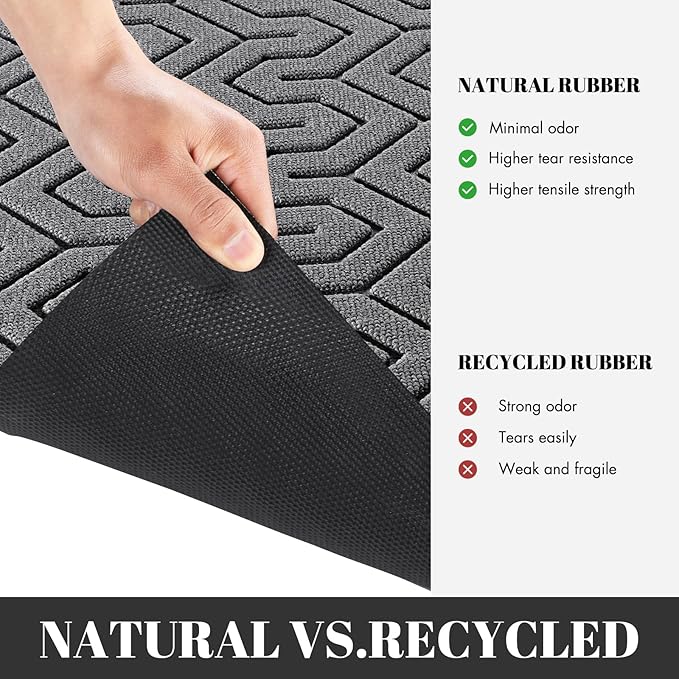 Yimobra 72x24 Indoor Outdoor Runner Rug, Heavy-Duty Entrance Mat for High Traffic Areas, Commercial Grade Welcome Door Mat, Easy Clean Grey