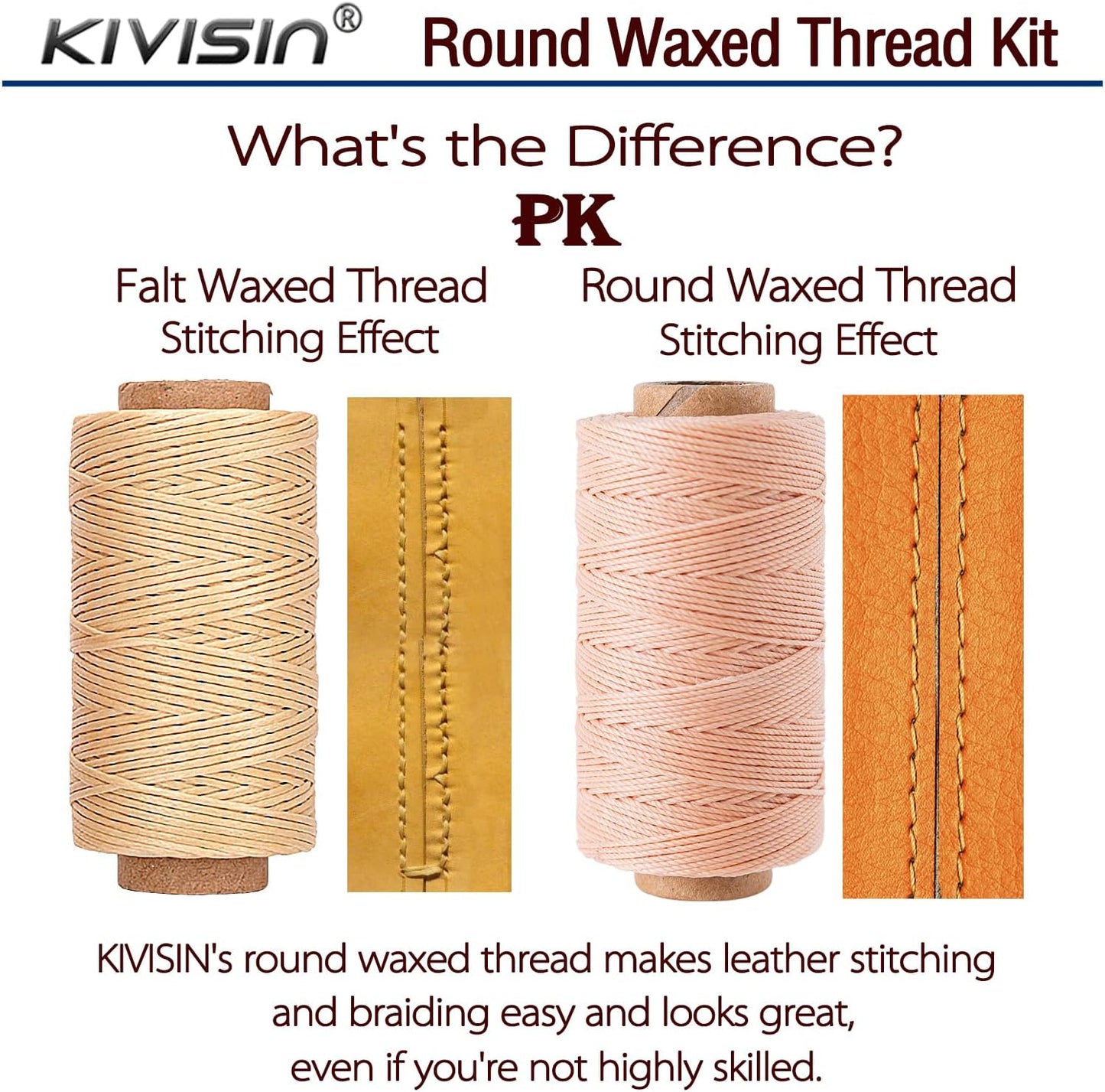 0.55mm Bonded Round Waxed Polyester Thread 76 Yards Each, 12 Rainbow Color Wax Coated String Thin Cord for Micro Macrame, Bracelets Braided, Leather Sewing, Stitching, Beading and Bookbinding