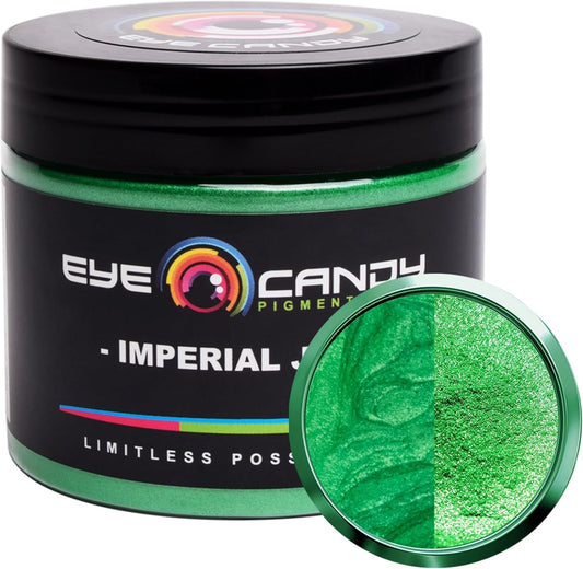 Eye Candy Pigments Premium Green Mica Powder - Imperial Jade (50gr) - for Epoxy, Resin, Soap, Paint, Woodworking, Acrylic Pouring, Bath Bombs, Fishing Lures - DIY Arts and Crafts Additive