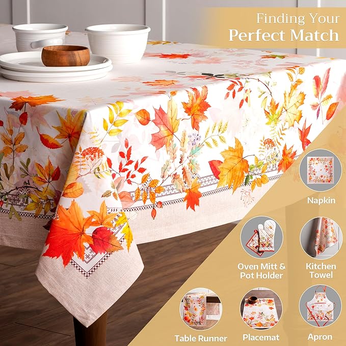 Maison d' Hermine Table Cloth Rectangle Table 100% Cotton 70 x 90 Inches Fall Tablecloth Reusable Everyday Use for Thanksgiving Christmas Decorations Dining Farmhouse Party (Amarante)