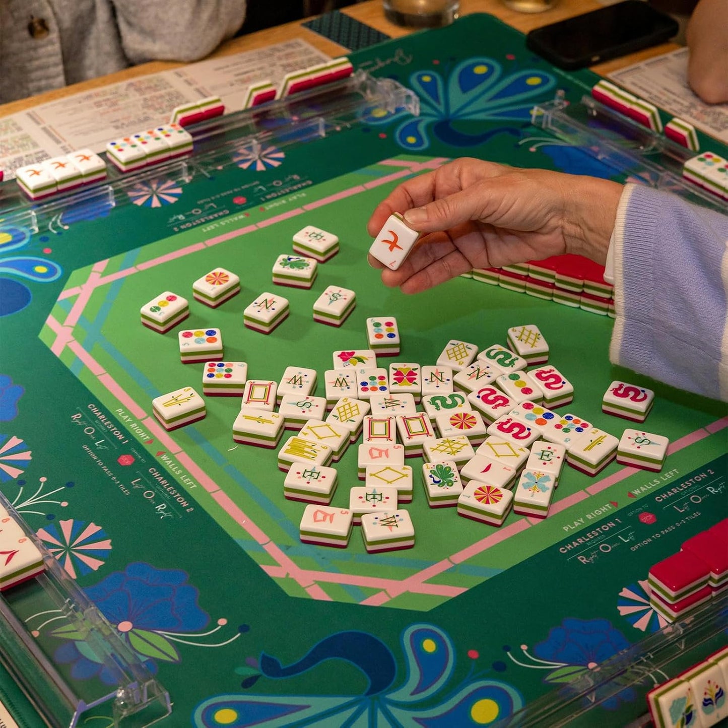 Mahjong Rack Pusher Set, Mahjong Racks with Pushers, 4PCS Acrylic Clear Mahjong Racks, 4 Transparent Acrylic Mahjong Rack, Mahjong Accessories