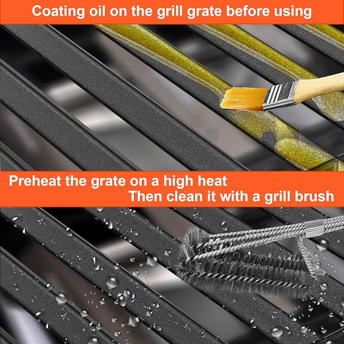 17" Grill Part Kit for Charbroil Performance 6 Burner 463228622 463229021 463229521 463229521B 463284422, Grill Grates/Heat Plates/Burners/Adjustable Crossover Tube/Ignition for Charbroil Grills