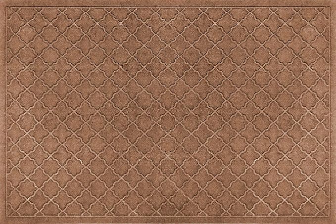 WaterHog Heavy Duty Doorway Mat, 3' x 5', Made in USA, Durable & Skid-Resistant Entryway Mat, Water-Trapping, Indoor/Outdoor Decorative Floor Covering, Cordova Collection, Dark Brown