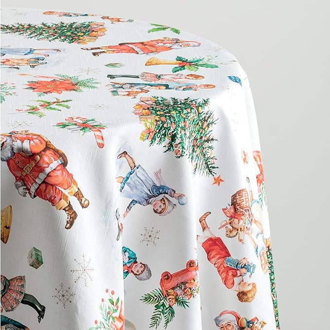 Maison d' Hermine Table Cloth Round Table 100% Cotton 69 Inches Fall Tablecloth Reusable Everyday Use for Thanksgiving Christmas Decorations Dining Farmhouse Party (Chromo)
