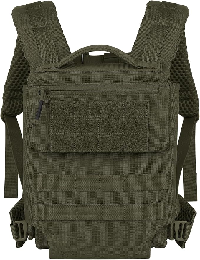 PETAC GEAR Upgraded Weighted Backpack Rucking Backpack for Weight Plates/Honeycomb Breathable fabric/Belt support/Back support platform (max 15lbs capacity) (RG)