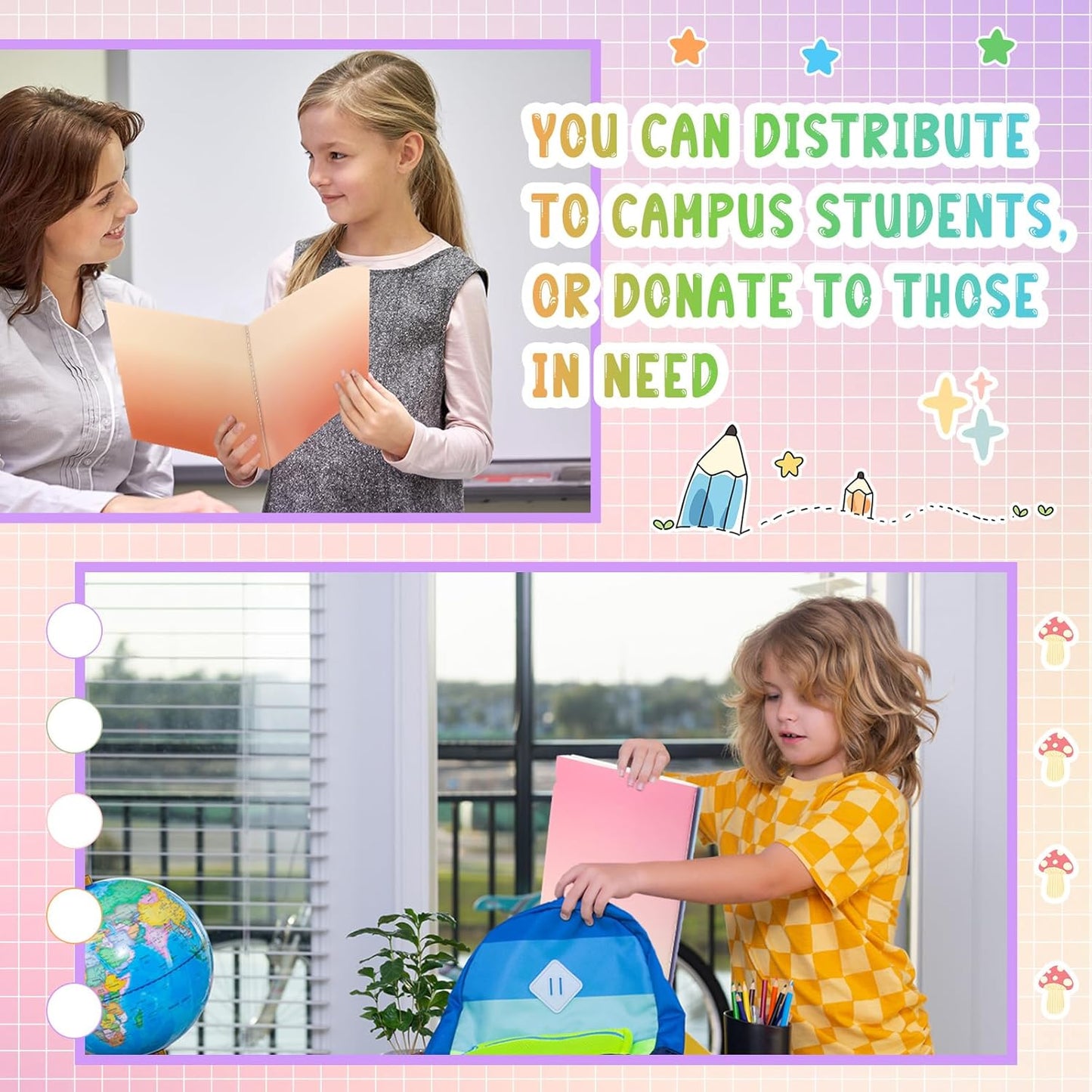 Handepo 100 Pack Composition Notebooks A5/A6 Ruled Lined Composition Kraft Notebooks Bulk Soft Cover Journals Travel Diary Memo for Students Classroom Office Supplies(A5,Gradient Color)