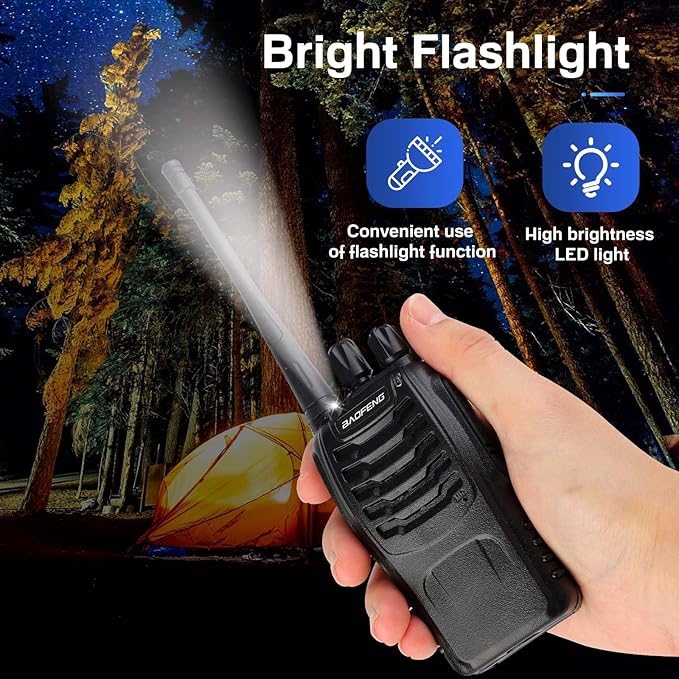 Baofeng Walkie Talkies 888S Rechargeable Long Range with Earpieces for Adults, 16 Channel Professional Radio Handheld Two Way Radios Li-ion Battery and Charger Included (12pack with 12earpiece)