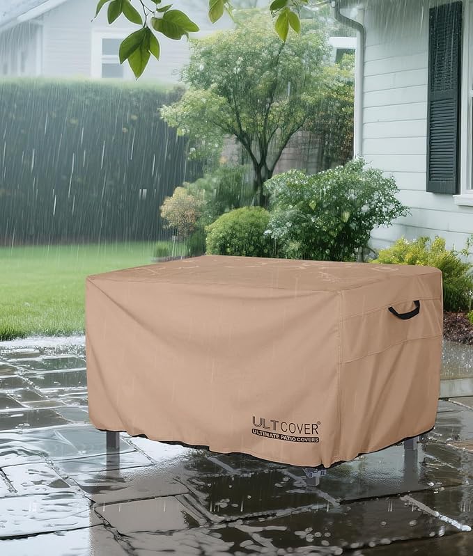 ULTCOVER Rectangular Gas Fire Pit Table Cover 45x24 inch Waterproof Heavy Duty Firepit Cover