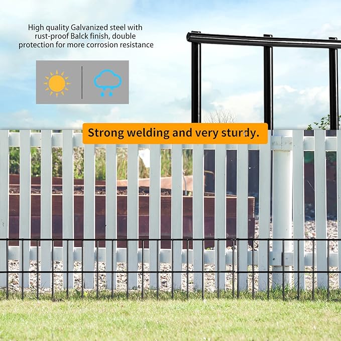 Adavin Animal Barrier Fence, 5 Pack 24 in(L) X 15 in(H) Dog Digging Fence Barrier with 1.5 in Spacing, Metal Dog Fence for The Yard, Patio. Total 10 Ft(L)