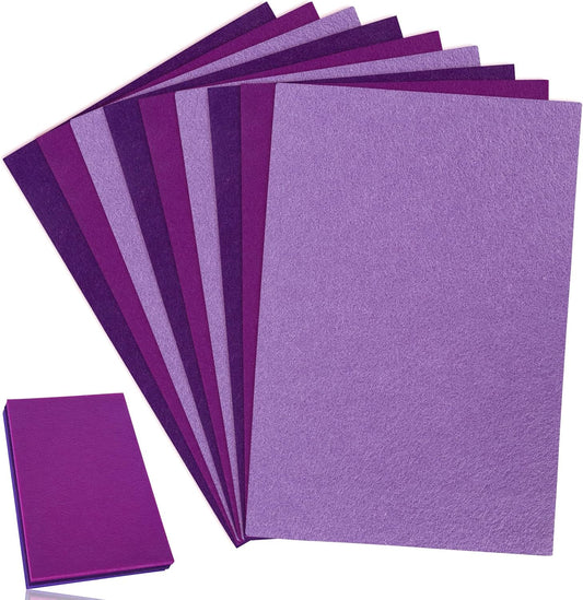 Whaline 18Pcs Felt Fabric Sheets Soft Thick Assorted Purple Craft Felt Pack for DIY Craft Sewing Patchwork Art Projects, 3 Colors, 7.9 x 11.8 Inch