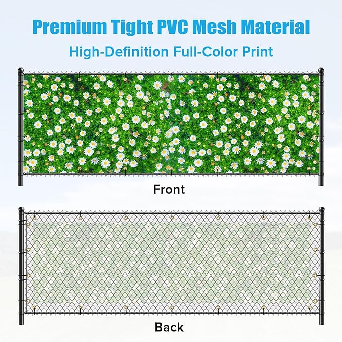 UPGRADE Custom Scenic Privacy Fence Screen for Outdoor Full-Color Printed Fence Cover with PVC Mesh UV Resistant, Weatherproof Perfect for Garden, Balcony, Backyard