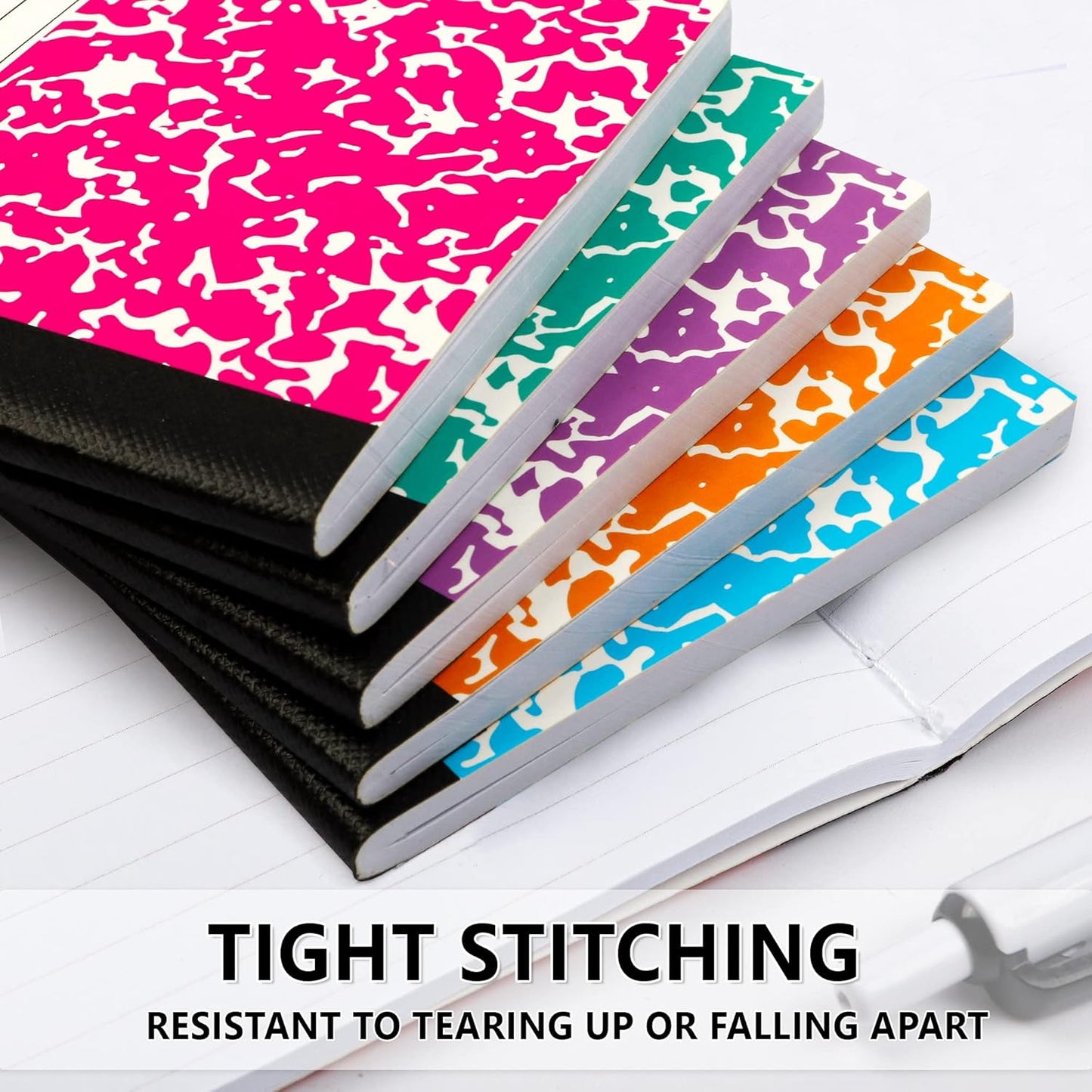 feela Mini Composition Notebook, Cute 30 Pack 5 Pastel Colors Narrow Ruled Mini Composition Books Bulk, Small Pocket Marble Journal Notebooks for Kids Students College, Pocket Size 4.5 x 3.25 in