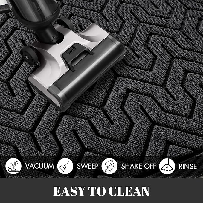 Yimobra Extra Large Door Mat Outside Entrance 60x36, Waterproof Heavy Duty Outdoor Mats for Front Door, Non Slip Rubber Entry Mat for Garage Patio Indoor, Easy Clean, Black