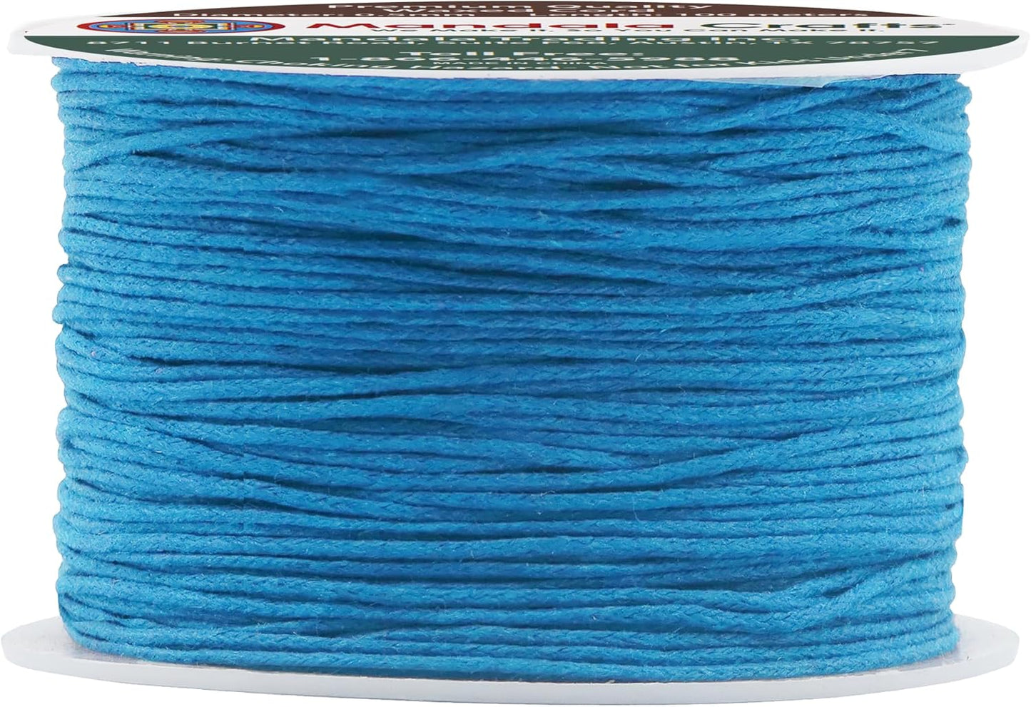 Mandala Crafts 0.5mm 109 Yards Light Blue Cotton Waxed Cord for Jewelry Making Bracelet Cord Waxed String - Beading String Thread Jewelry Cords for Necklaces String
