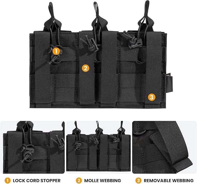 EXCELLENT ELITE SPANKER Tactical Open-Top Single/Double/Triple Molle Mag Pouch for Pistol Mag Pouch Tactical Bag Accessories Holder