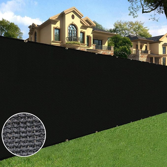 Sunnyglade 4 feet x 150 feet Privacy Screen Fence Heavy Duty Fencing Mesh Shade Net Cover for Wall Garden Yard Backyard (Black, 4 ft X 150 ft)