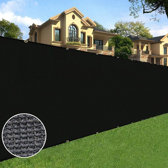 Sunnyglade 5 feet x 50 feet Privacy Screen Fence Heavy Duty Fencing Mesh Shade Net Cover for Wall Garden Yard Backyard (Black, 5 ft X 50 ft)