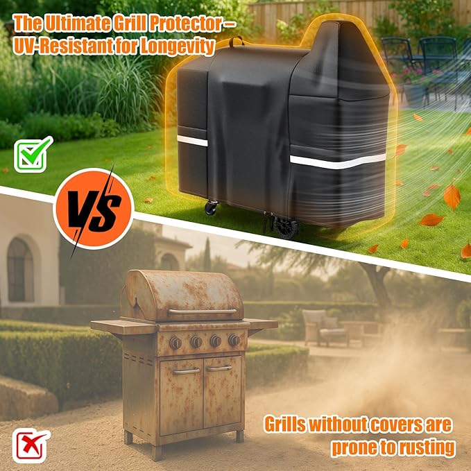 Hisencn Grill Cover for Pit Boss Austin XL, 600D Heavy Duty Pellet Smoker BBQ Cover for Pit Boss 1000 Series, 1000D3, 1000S, 1000SC, Rancher XL, 1100 Pro, 1150, Z Grill 1000 – UV & Fade Resistant