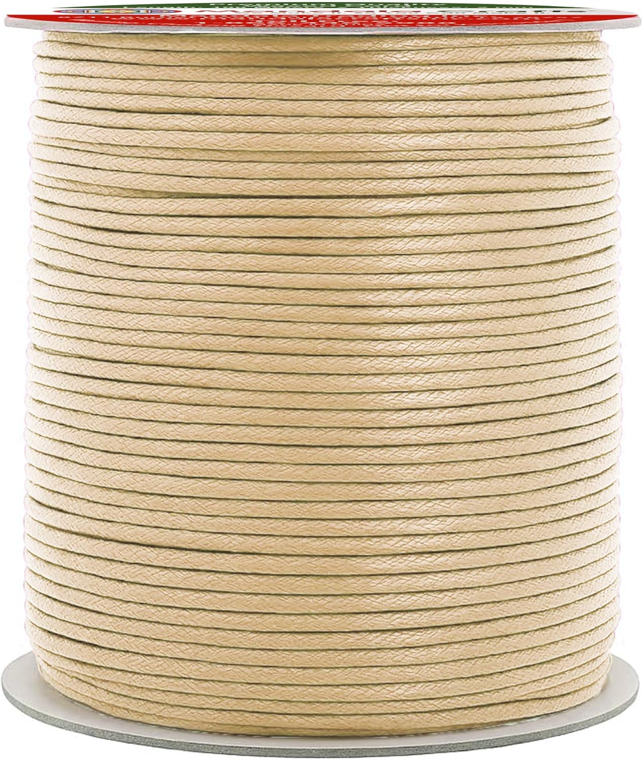 Mandala Crafts 2mm 109 Yards Cream Cotton Waxed Cord for Jewelry Making Bracelet Cord Waxed String - Beading String Thread Jewelry Cords for Necklaces String