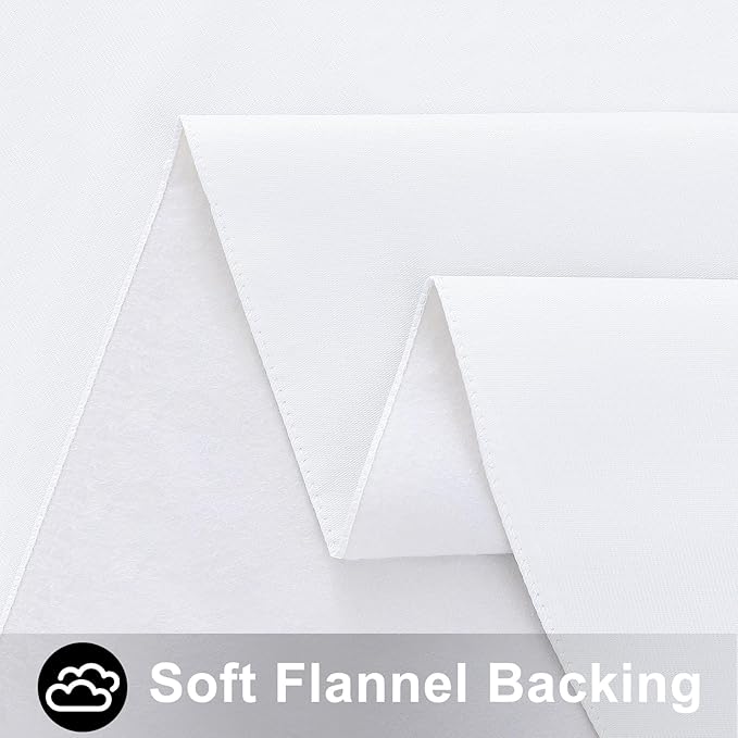 Smiry Rectangle Table Cloth 60x120 Inch, Waterproof Wipeable Vinyl Tablecloths Protector, Oil Spill Proof Plastic Table Cover for Dining, Picnic, Camping, Outdoor, White