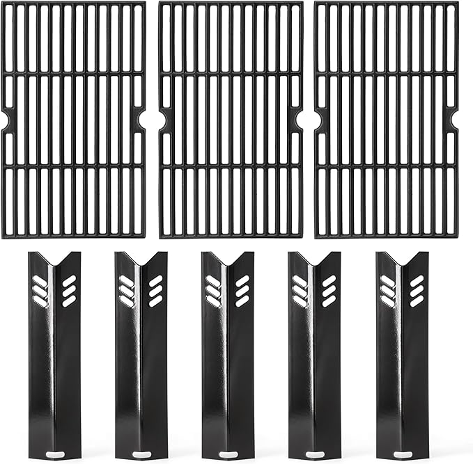 Grill Replacement Parts for Dyna Glo DGF510SBP, DGF493PNP-D, Backyard BY13-101-001-13, BHG BH13-101-099-01, Uniflame GBC1059WB, Cast Iron Grill Grates and Heat Plates for Dyna-Glo Grill Parts