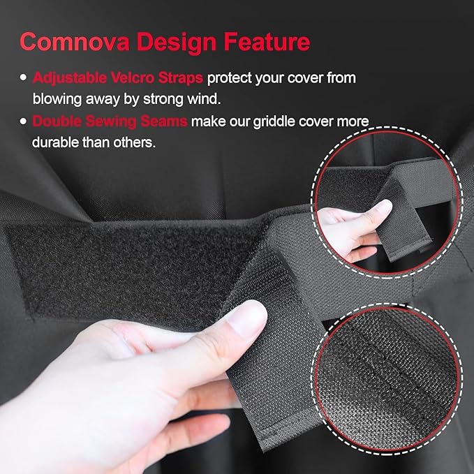 Comnova Grill Cover for Masterbuilt Gravity Series 560/600 Digital Charcoal Grill and Smoker, Waterproof & Heavy Duty, 600D Charcoal Grill Cover for MB20040220, Black (56" x 18" x 47")