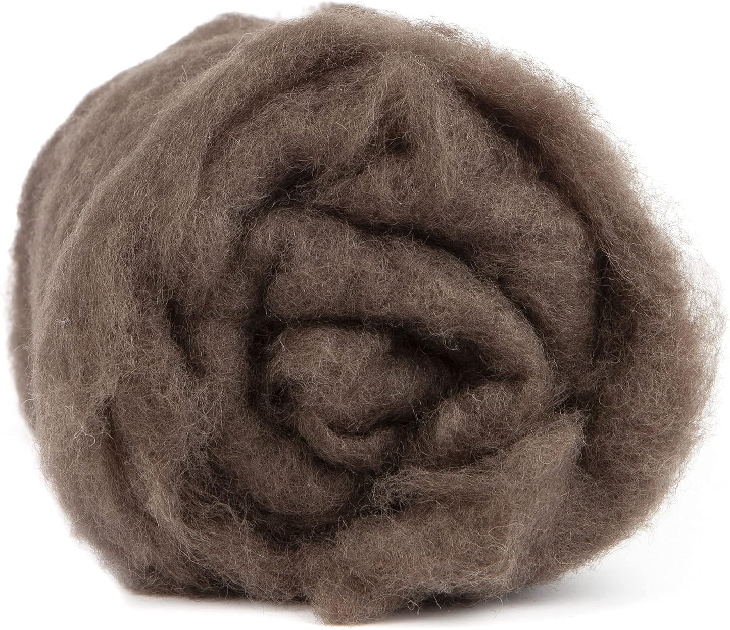 Desert Breeze Distributing Maori Wool Carded Batting, 100% Natural New Zealand Wool Made by DHG in Italy for Needle Felting, 3.5 OZ, 27 Micron, Color Sable Brown