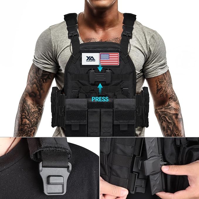 xaegistac Tactical Vest -Adjustable Modular Design for Outdoor, Hunting, and Security