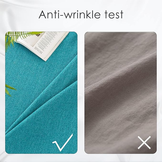 BALCONY & FALCON Rectangle Tablecloth Washable Wrinkle Resistant and Water Proof Table Cloth Decorative Linen Fabric Tablecloths for Dining Party Kitchen Wedding Outdoor Use (Lake Blue, 47x63)