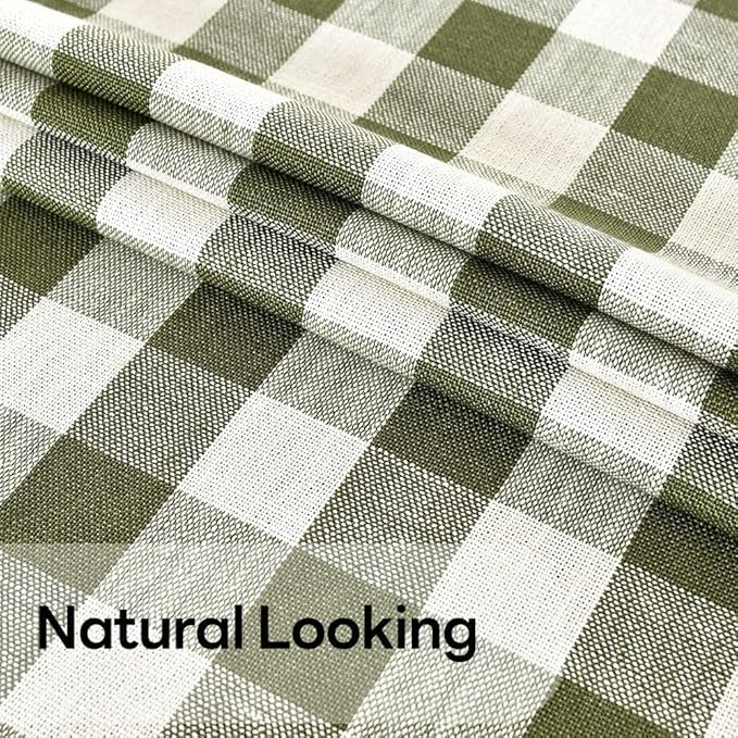 Gingham Table Cloth for Rectangle Tables Green Checkered Plaid Tablecloth Heavy Duty Cotton Blend Washable & Wrinkle Table Cover for Outdoor Kitchen Dining Picnic Camping (60x102 Inch)