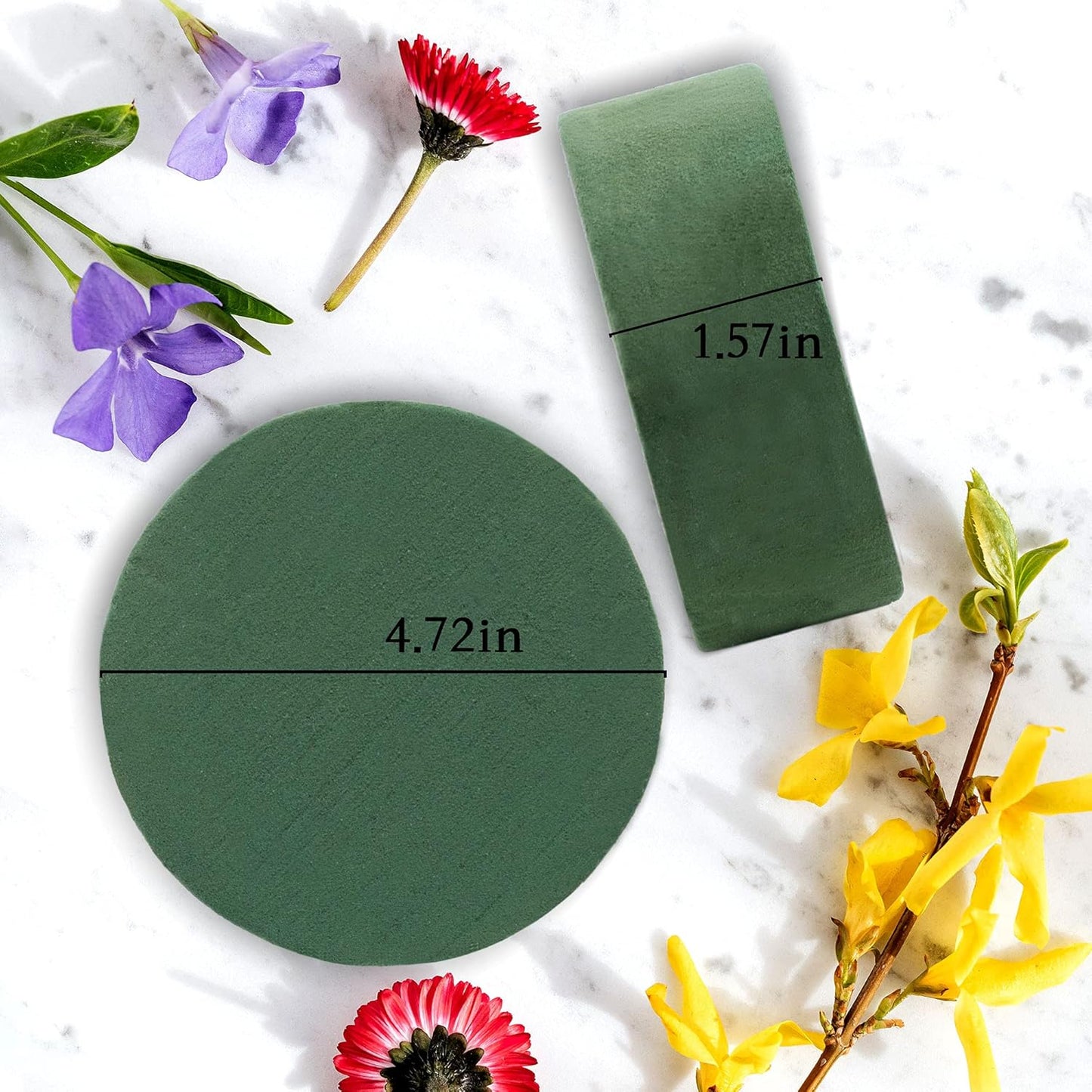 Max Shape Round Floral Foam Blocks, 4.72'' Dry Floral Foam for Artificial Flowers.Craft Project,Wedding Aisle Flowers,Arty Decoration