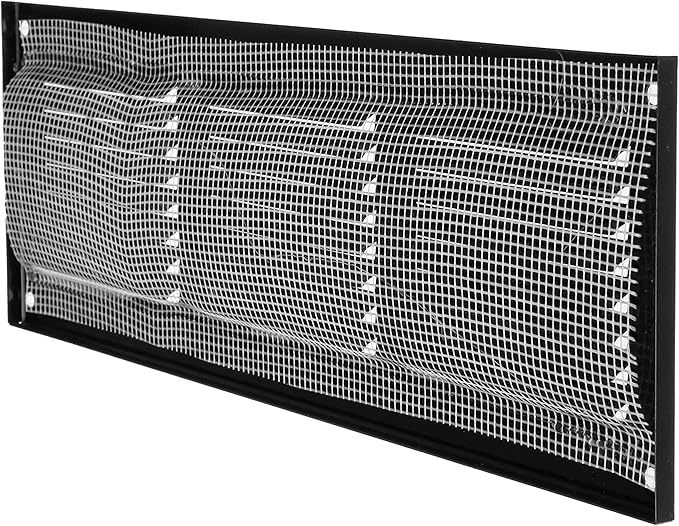 Repa Market 2-Pack 12x4 Inch Air Vent Cover/Black Galvanized Steel Louvered Grill Cover with Mesh Screen/Wall or Ceiling Vent/Durable Flush Mount HVAC Register for Indoor and Outdoor Ventilation