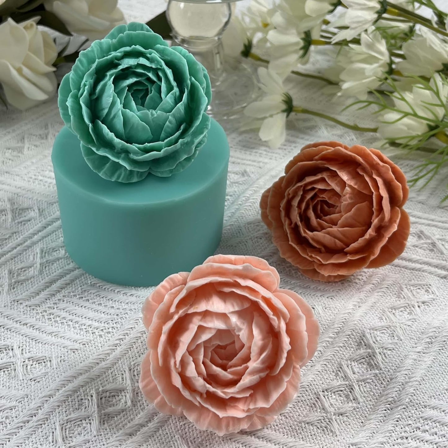 Blossom 3D Flower Crystal Epoxy Mold, Flower Resin Silicone Molds, Decorated Soap Candle Wax, Aroma Plaster Diffuser,Chocolate Mousse Cake Mold Mould