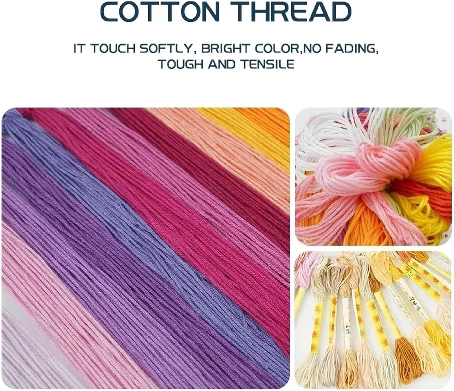 DMCXART Counted Cross Stitch Kits for Adults Needlepoint Kits Unprinted Cross Stitching Embroidery Kit 11CT Cross Stitch Supplies-Butterfly Sunflower 18x18 inch