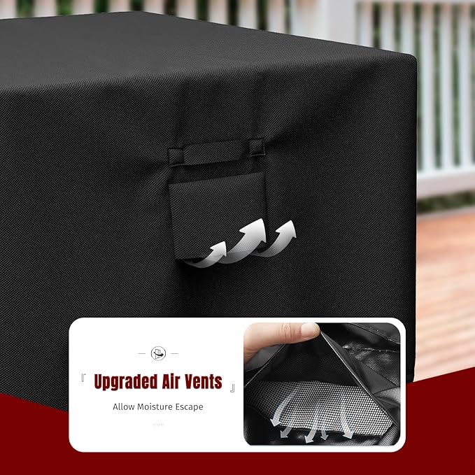 SHINESTAR Square Fire Pit Cover, Fits for 28-32 Inch Fire Pit Table, Waterproof and Windproof, 32 x 32 x 24 Inches, Black