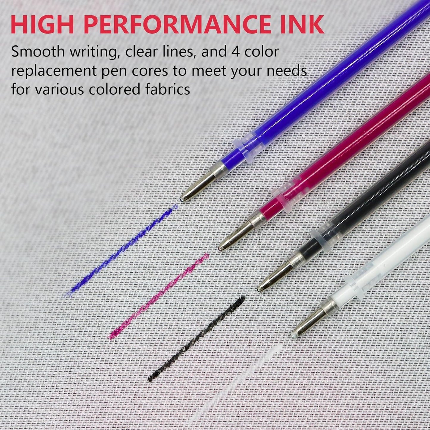 20 Pcs Heat Erasable Pens for Fabric 4 Colors Heat Erasable Fabric Marking Pens for Sewing Quilting Embroidery Dressmaking